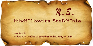 Mihálkovits Stefánia névjegykártya
